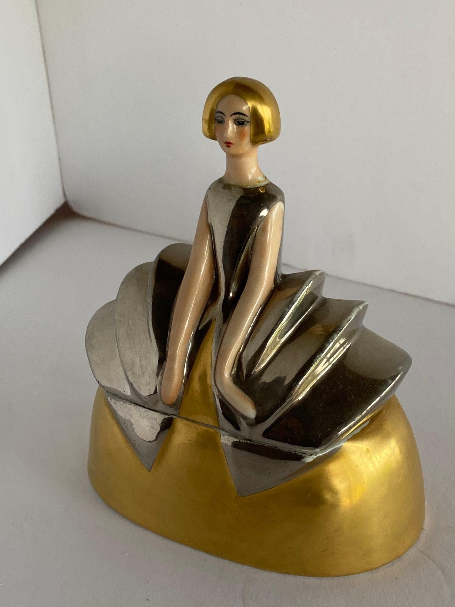 French Flapper Ceramic Perfume Bottle by Charles Serpaut Limoges - 11