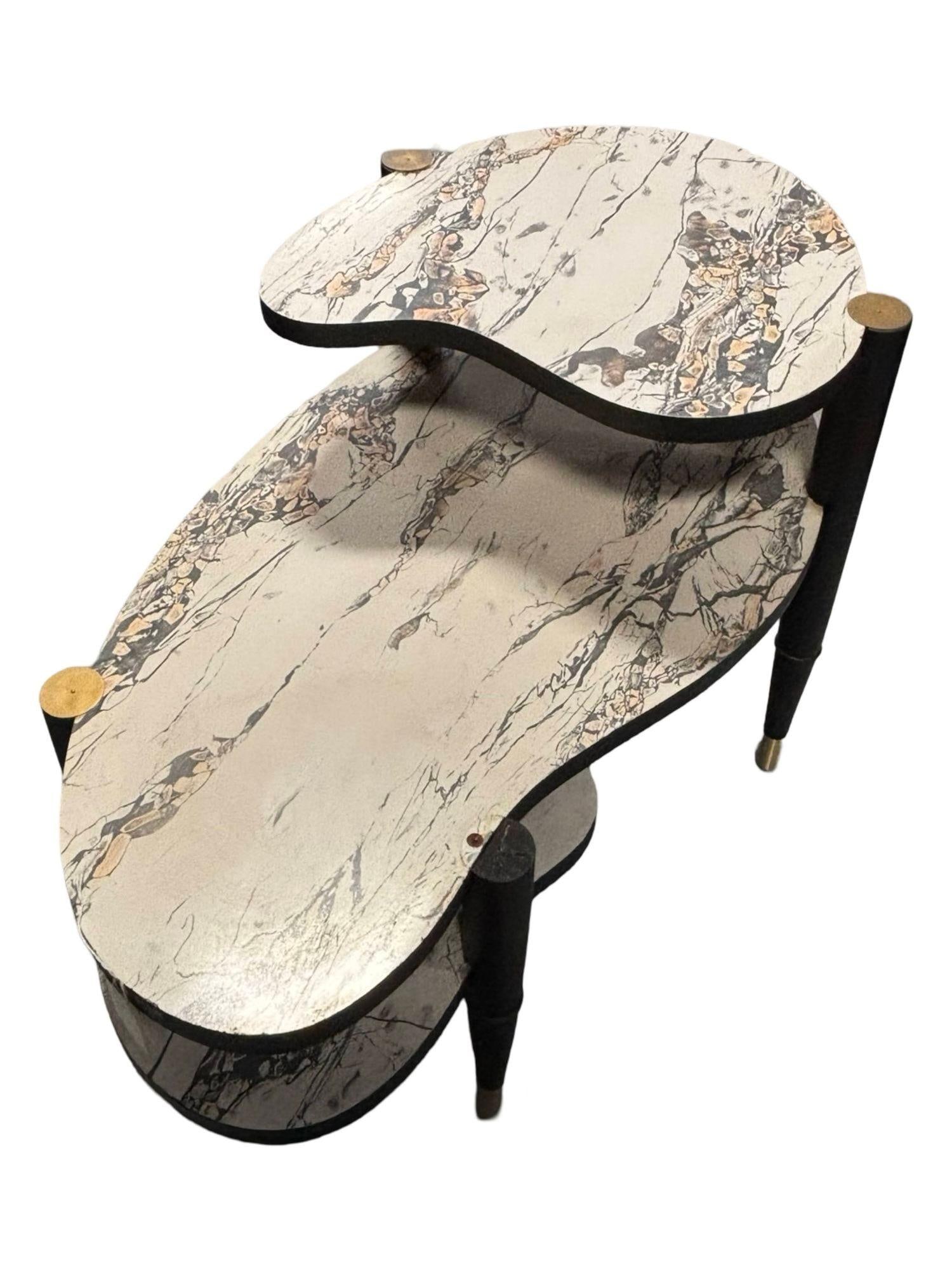 Mid-Century Modern Biomorphic Side Table with Formica Top - 4