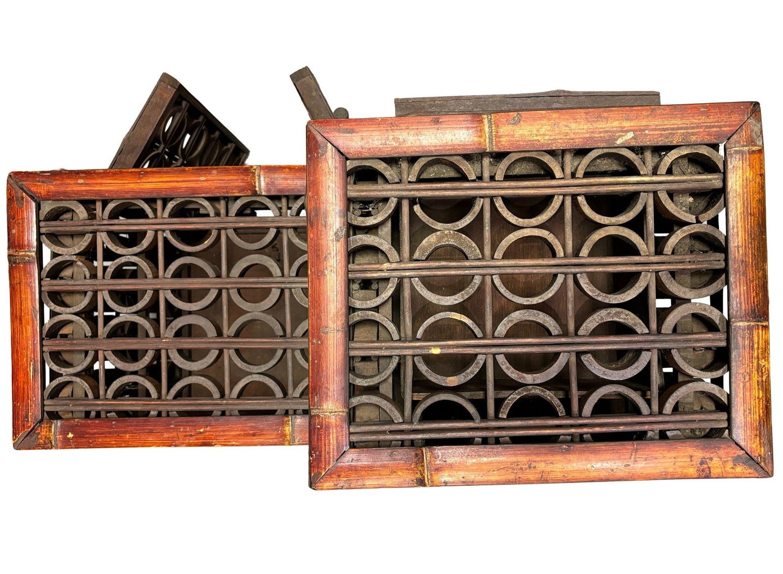 Late Qing Dynasty Split Bamboo & Lattice Top Chippendale Cabinet w/ 3 Drawers - 13