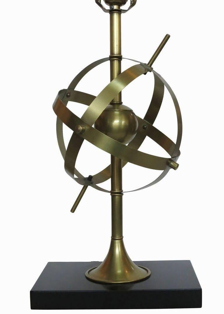 Brass Celestial Armillary Globe Study Table Lamp, Pair - 3