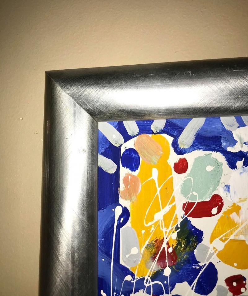 Abstract Oil on Canvas Painting by Colow B. Dated 1984 - 4