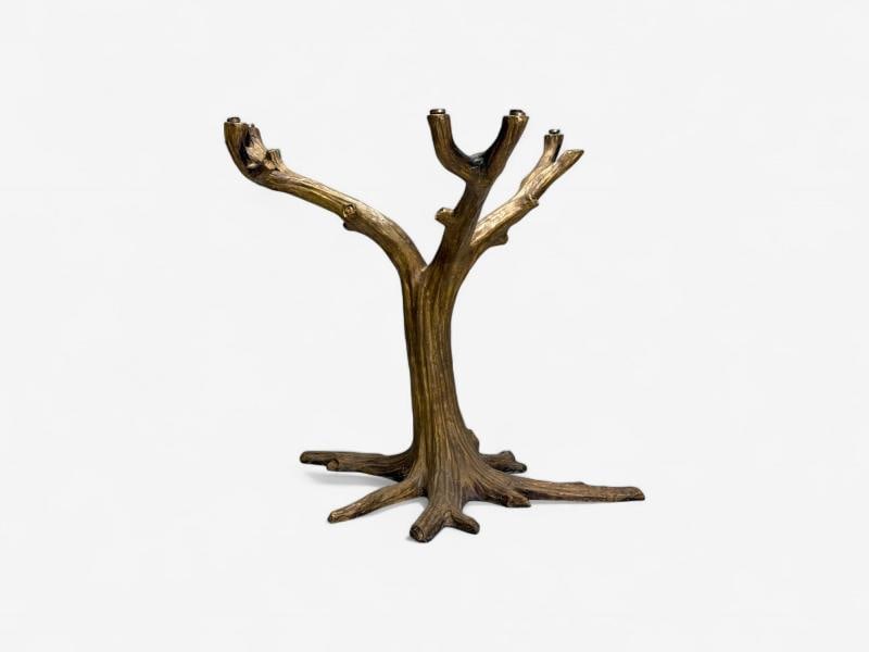 Organic Modern, Gilt Metal, Faux Bois Table Base, United States, 21st c. - 2