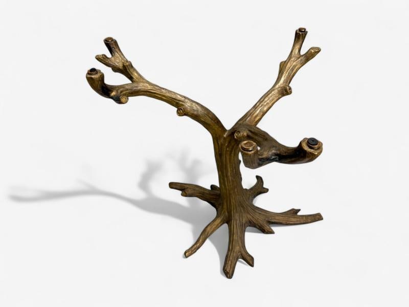 Organic Modern, Gilt Metal, Faux Bois Table Base, United States, 21st c. - 8