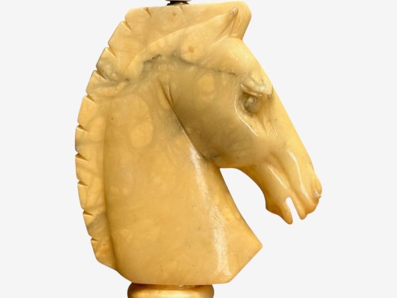 Italian Modern, Hand Carved Alabaster, Horse Motif, Table Lamps, Italy, 1950s - 7