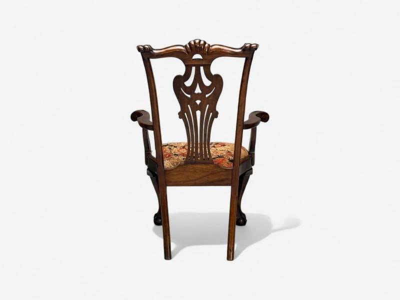 Georgian, Mahogany, Fabric, Six Chippendale Dining Chairs, England, 1960s - 7