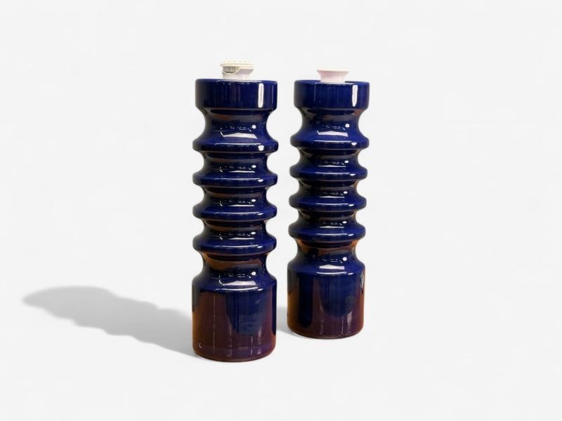 Mid-Century Modern, Blue Ceramic, Table Lamps, United States, 1960s - 4