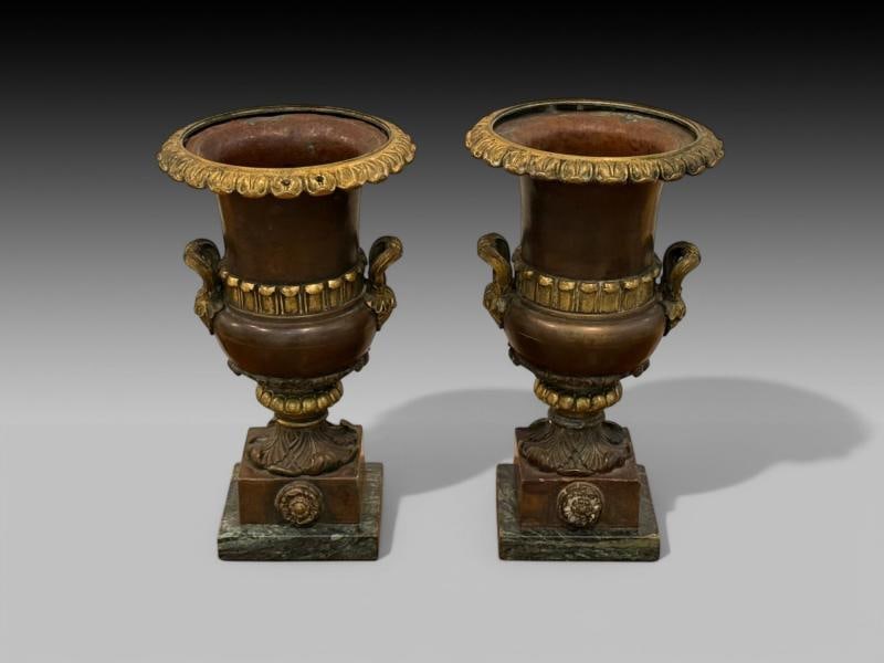 Neoclassical, Bronze, Marble, Table-Top Urns, France, 1920s - 3
