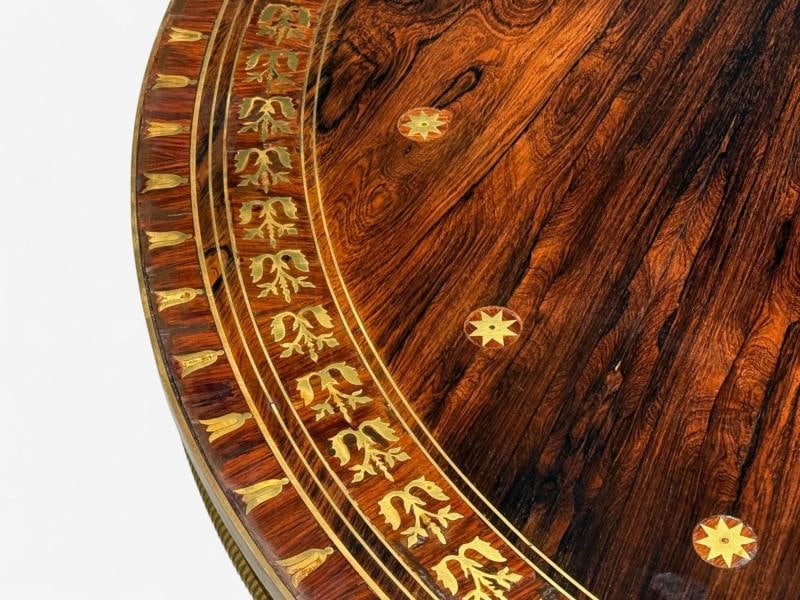 Russian Neoclassical, Rosewood, Brass Inlay, Monumental Center Table, 19th c. - 8