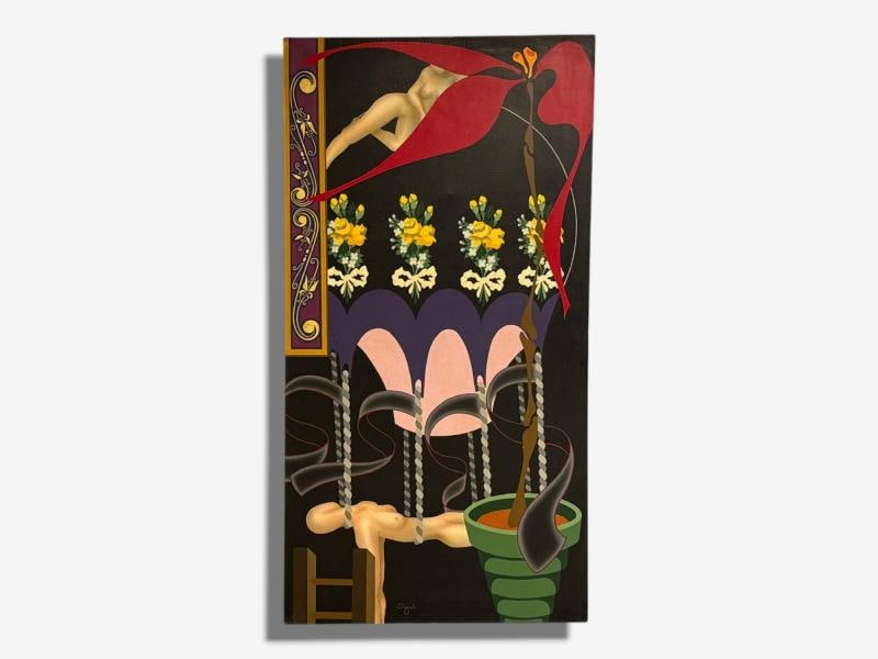 Abstract Expressionism, Contemporary, Large Black Painting, Nude Motif, 20th C. - 2