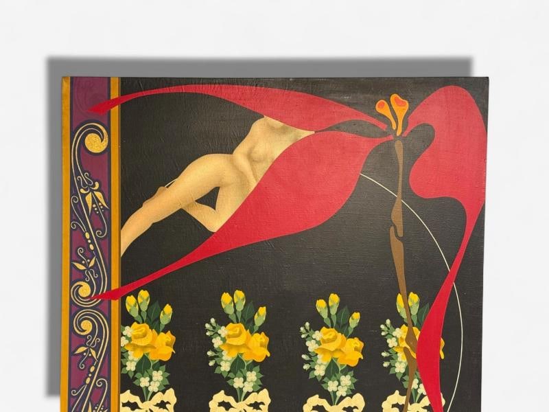 Abstract Expressionism, Contemporary, Large Black Painting, Nude Motif, 20th C. - 3