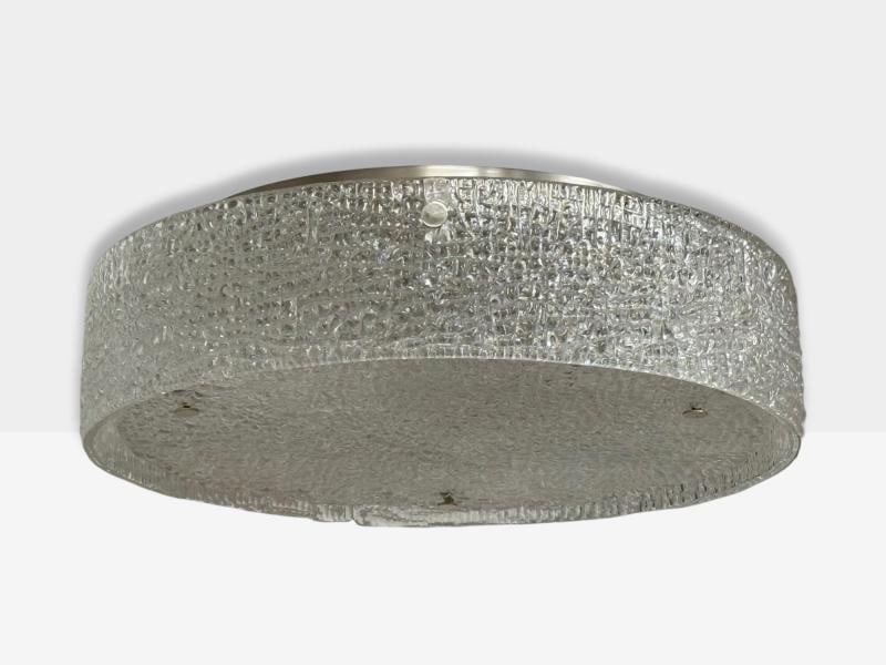 Kaiser Leuchten, Slumped Glass, Steel, Flushmount, Germany, 1960s - 3