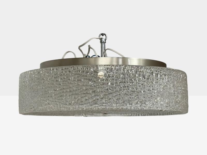 Kaiser Leuchten, Slumped Glass, Steel, Flushmount, Germany, 1960s - 6