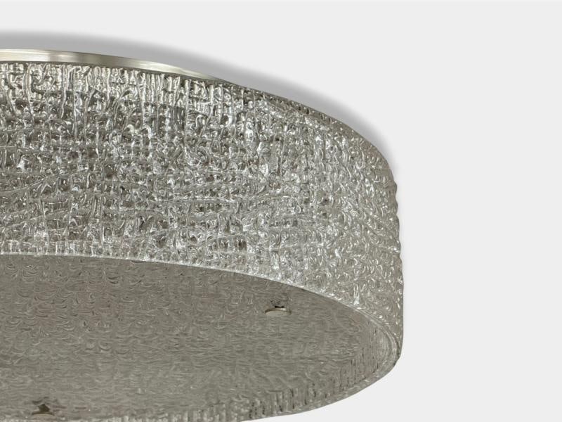 Kaiser Leuchten, Slumped Glass, Steel, Flushmount, Germany, 1960s - 7