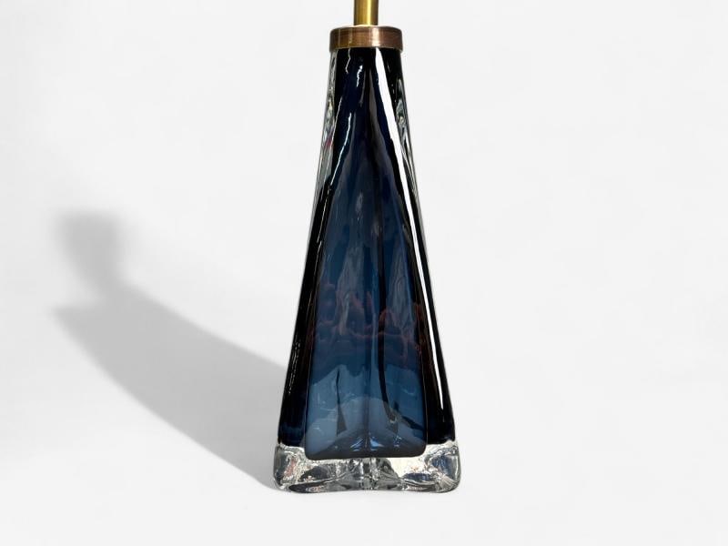 Nils Landberg, Swedish Modern, Blue Glass, Table Lamp, Sweden, 1960s - 7