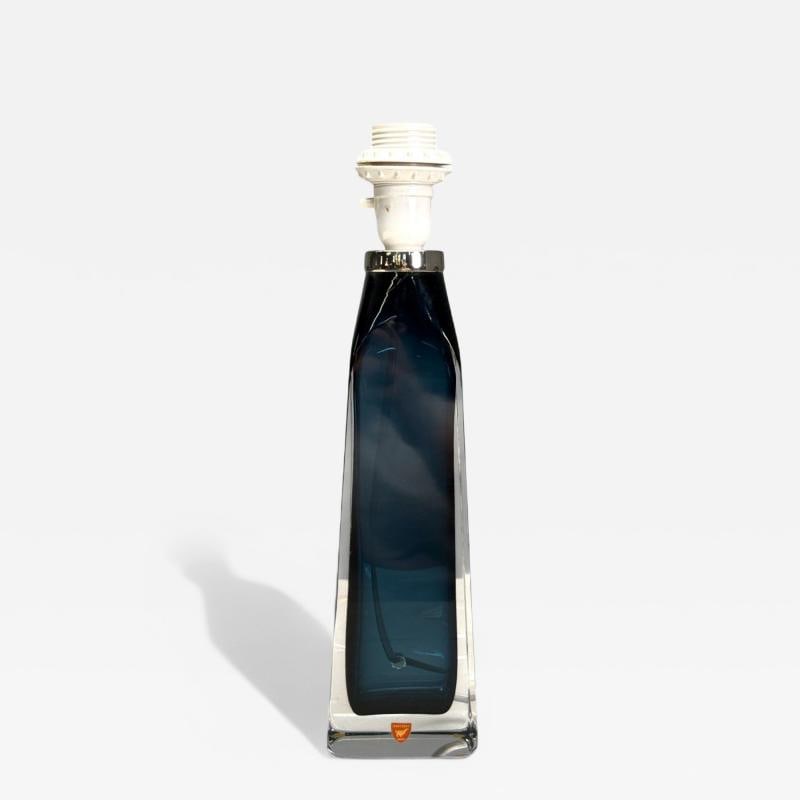 Nils Landberg, Swedish Modern, Blue Tinted Glass, Table Lamp, Sweden, 1960s: Title: Nils Landberg, Swedish Modern, Blue Tinted Glass, Table Lamp, Sweden, 1960s Description: Nils Landberg, Swedish Modern, Blue Tinted Glass, Table Lamp, Sweden, 1960s A single Swedish modern blue