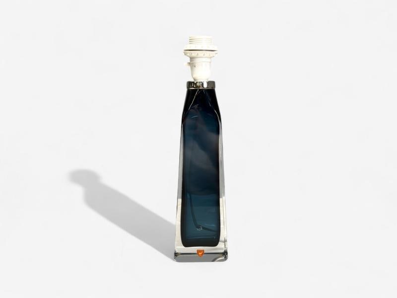 Nils Landberg, Swedish Modern, Blue Tinted Glass, Table Lamp, Sweden, 1960s - 2