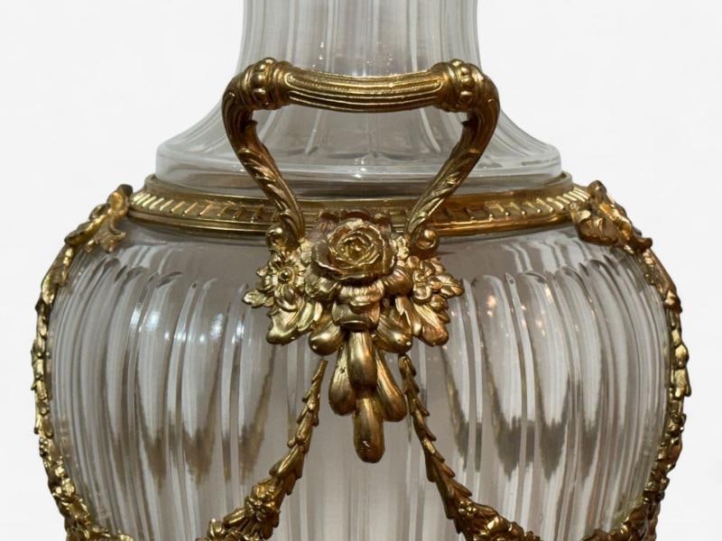 Louis XVI Style, Crystal, Bronze, Monumental Lidded Urns, Italy, 20th c. - 9