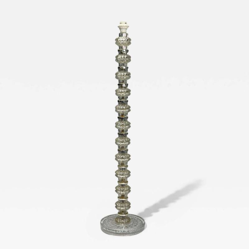 Carl Fagerlund, Swedish Modern, Glass, Nickel, Floor Lamp, Sweden, 1970s: Title: Carl Fagerlund, Swedish Modern, Glass, Nickel, Floor Lamp, Sweden, 1970s Description: Carl Fagerlund, Swedish Modern, Glass, Nickel, Floor Lamp, Sweden, 1970s A nickel and glass floor lamp desi
