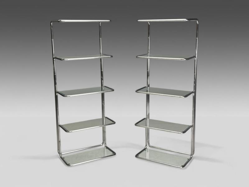 American Mid-Century Modern, Chrome, Glass, Etageres, United States, 1970s - 2