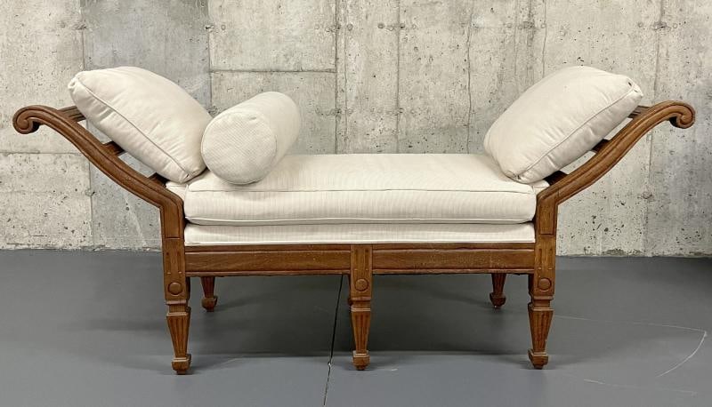 Pair of Mid Century Window Benches, Daybeds, Custom Upholstery, Pillows - 6