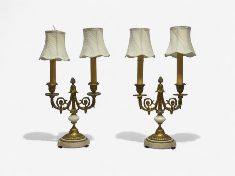 Louis XVI Style, Dore Bronze, Marble, Candelabras, France, 19th c. - 2
