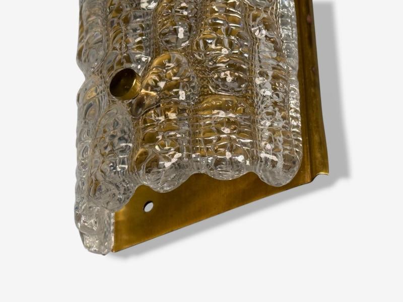Carl Fagerlund, Textured Glass, Brass, Wall Lights, Sweden, 1960s - 8