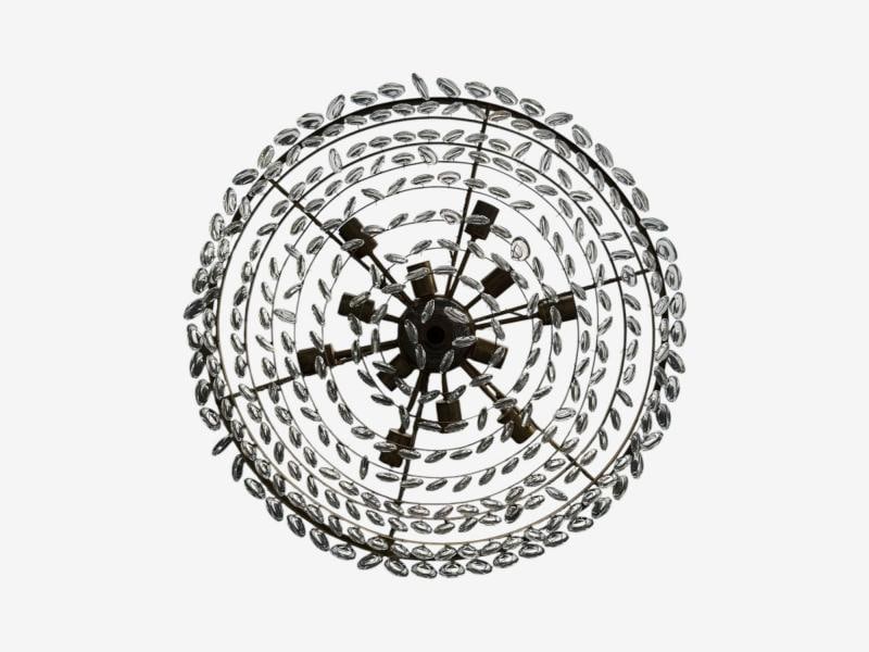 Palwa, Teardrop Glass, Brass, Tiered Chandelier, Germany, 1960s - 7