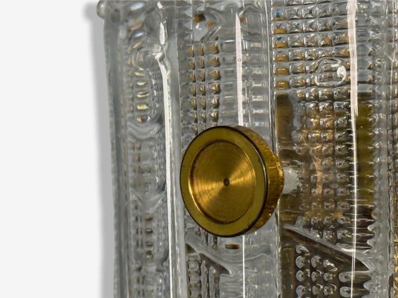 Carl Fagerlund, Textured Glass, Brass, Large Wall Sconce, Sweden, 1940s - 5