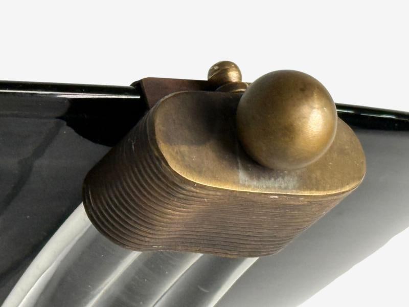 Italian Modern, Black Murano Glass, Brass, Large Sconces, Italy, 1930s - 5