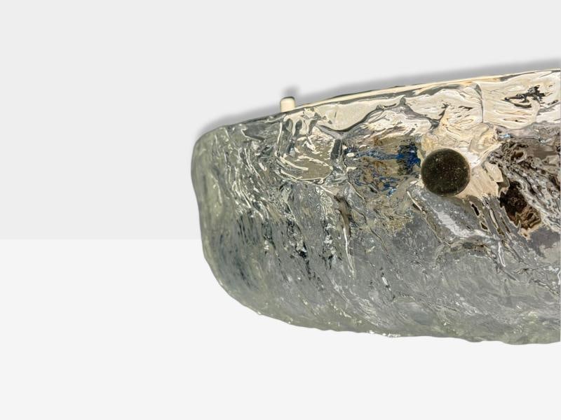 Carl Fagerlund, Textured Glass, Nickel, Flush Mount Fixture, Sweden, 1950s - 5