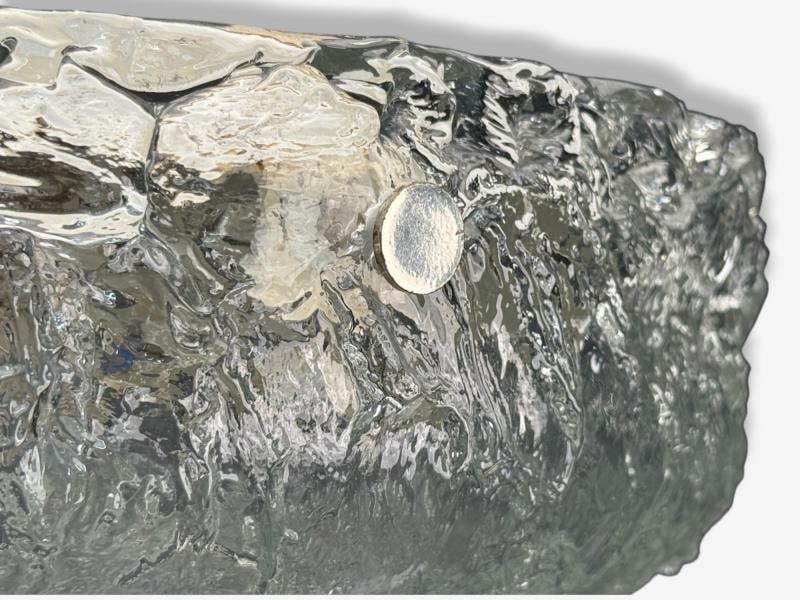 Carl Fagerlund, Textured Glass, Nickel, Flush Mount Fixture, Sweden, 1950s - 6