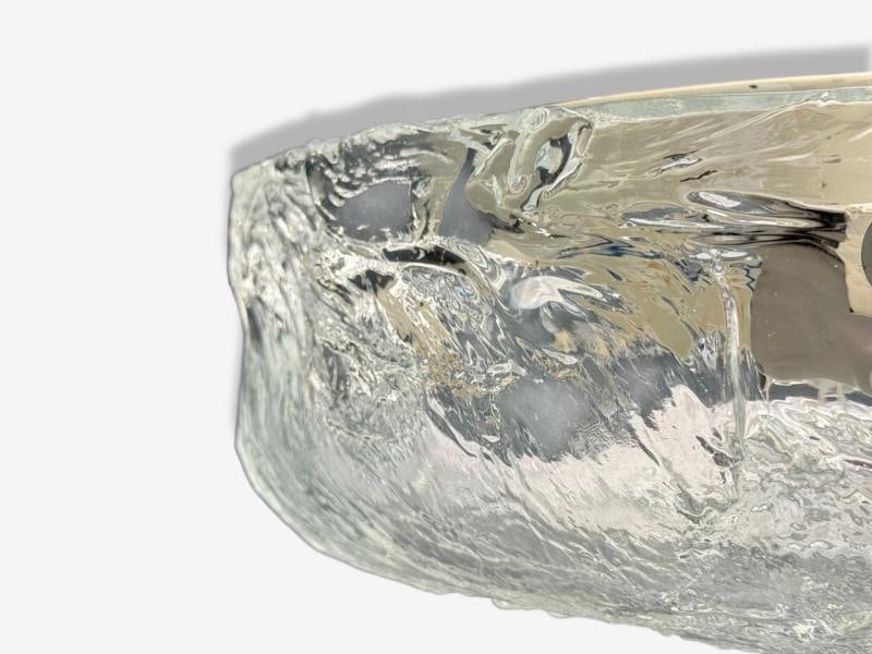 Carl Fagerlund, Textured Glass, Nickel, Flush Mount Fixture, Sweden, 1950s - 7