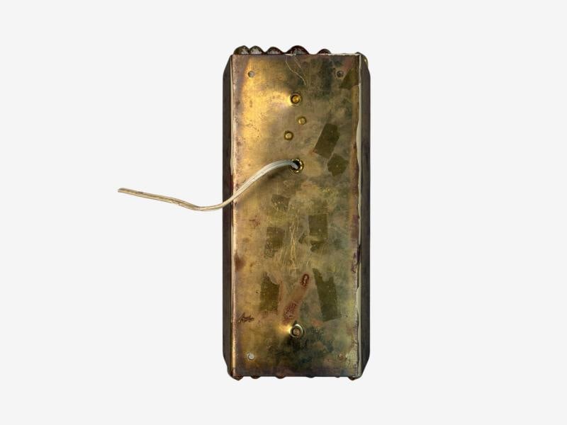 Lyfa, Textured Glass, Patinated Brass, Wall Light, Sweden, 1970s - 9