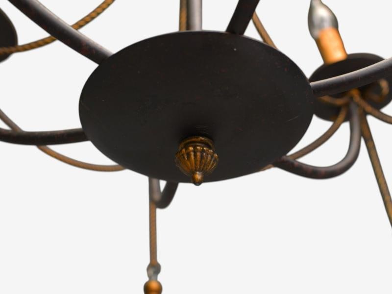 Hollywood Regency Style, Metal, Brass, Tassel Motif Chandelier, USA, 1960s - 9