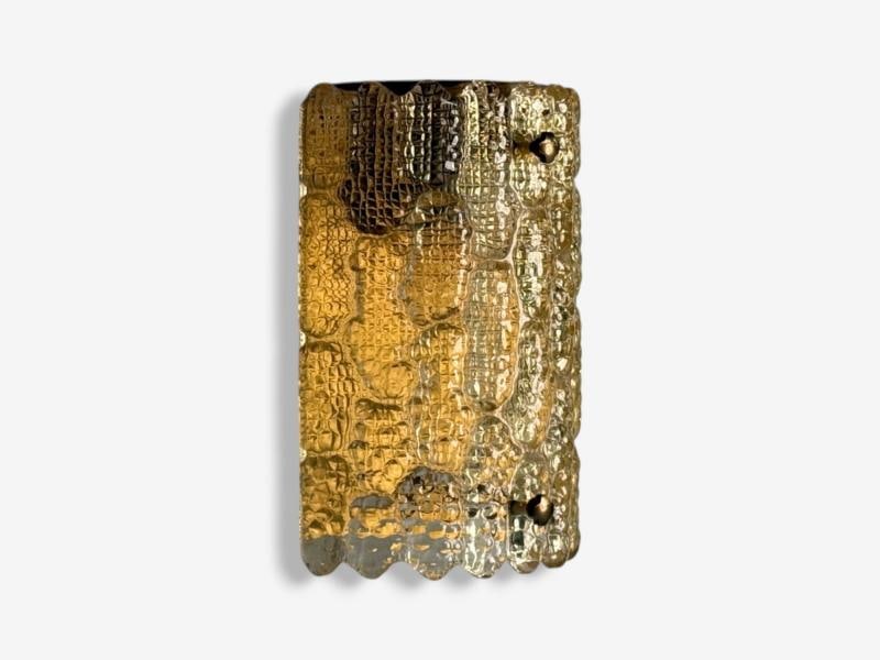 Orrefors, Swedish Modern, Brass, Glass, Wall Light, Sweden, 1960s - 2