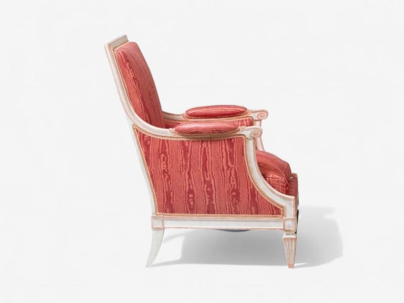 Louis XVI Style, Painted Wood, Pink Fabric, Bergere Chairs, France, 1960s - 4