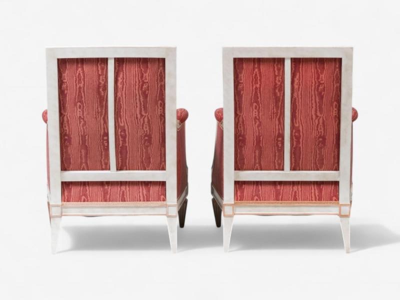 Louis XVI Style, Painted Wood, Pink Fabric, Bergere Chairs, France, 1960s - 6