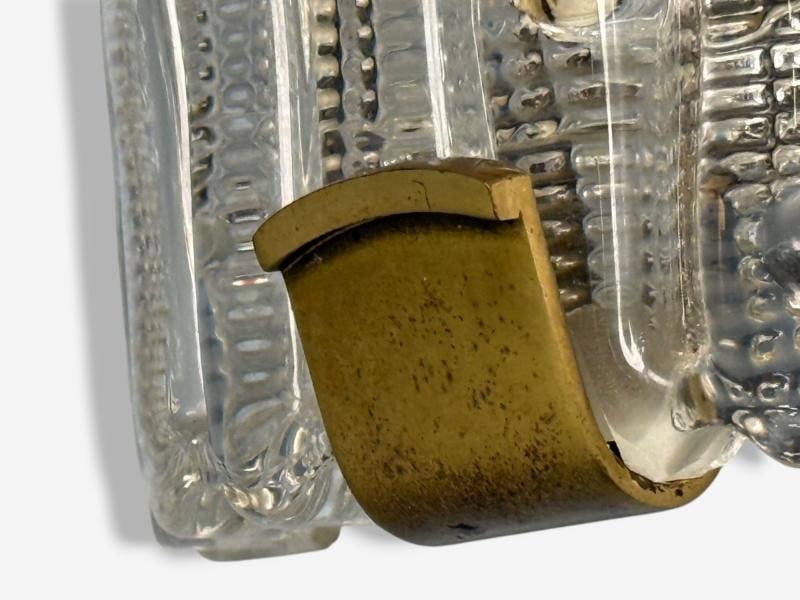 Carl Fagerlund, Textured Glass, Brass, Large Wall Sconce, Sweden, 1940s - 9