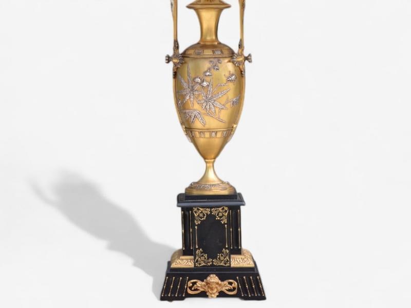 Art Nouveau Style, Bronze, Ebony, Linen, Table Lamps, France, 1920s - 5