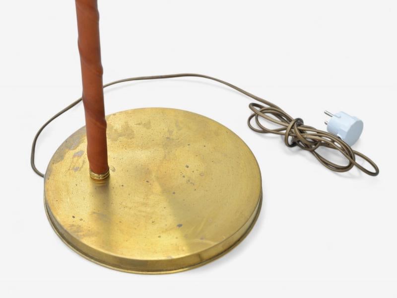 E.W.A., Swedish Modern, Leather, Brass, Floor Lamp, Sweden, 1950s - 7