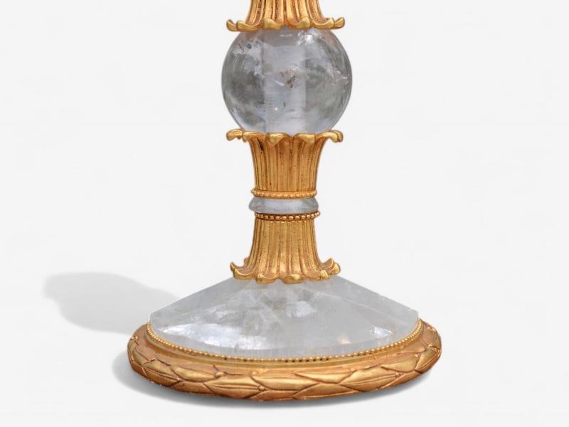 Hollywood Regency Style, Gilt Metal, Rock Crystal, Table Lamps, France, 1940s - 7