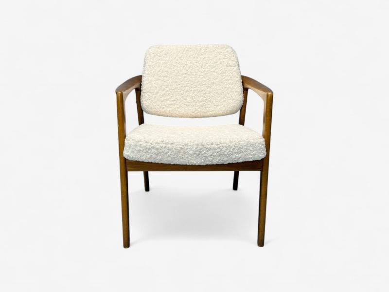 Folke Ohlsson attr, Swedish Modern, White Shearling, Oak, Arm Chairs, 1960s - 6
