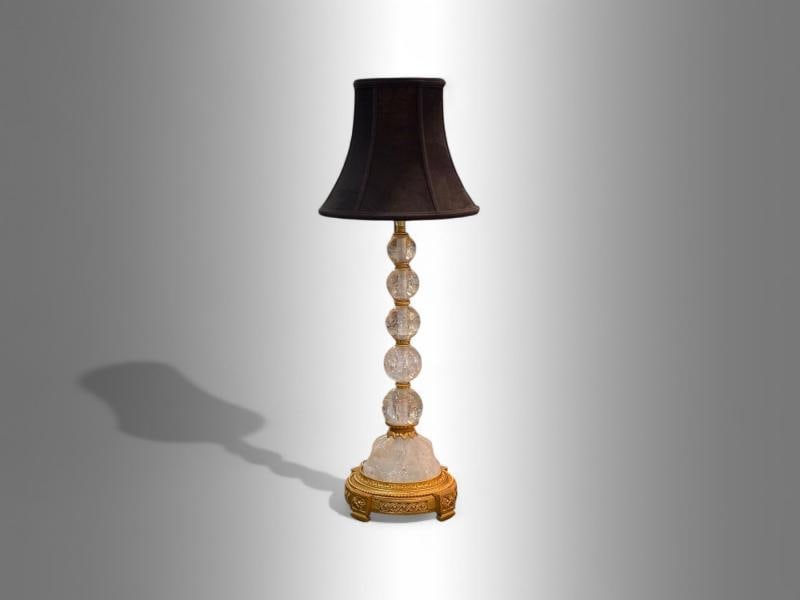 Hollywood Regency, Rock Crystal, Bronze, Table Lamps, France, 1960s - 2