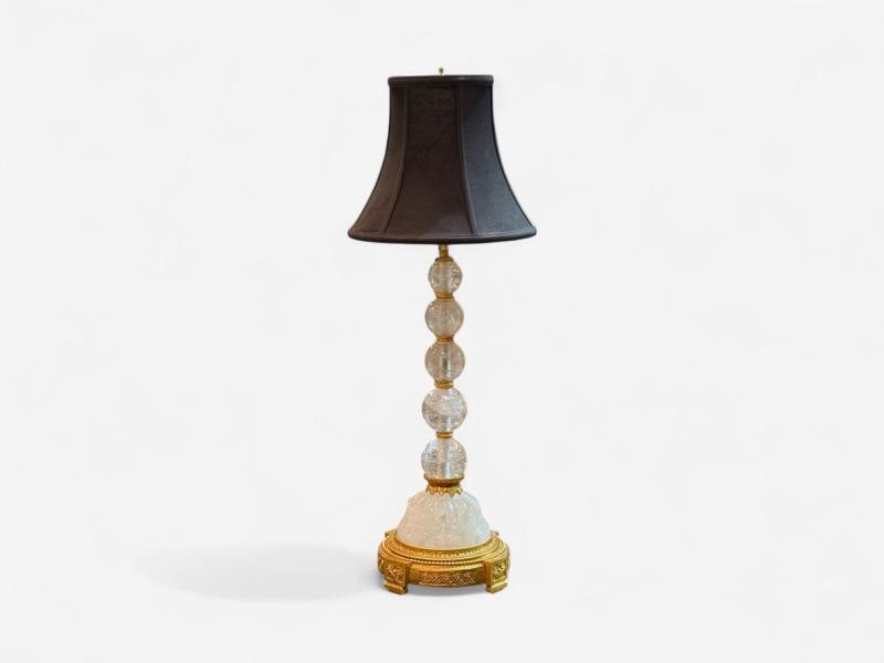 Hollywood Regency, Rock Crystal, Bronze, Table Lamps, France, 1960s - 4