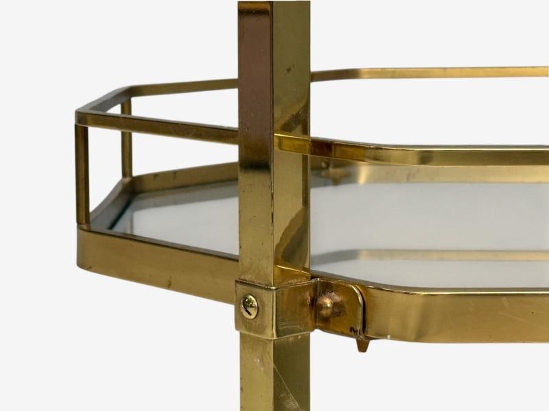Hollywood Regency Style, Brass, Glass, Bar Cart, France, 1970s - 8
