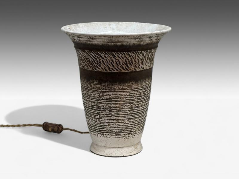 Keramos, French Modern, Glazed Ceramic, Table Lamp, France, 1940s - 2