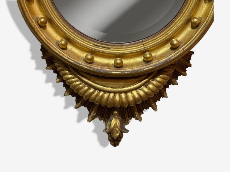 Federal Style, Giltwood, Convex Mirror, Regency Wall Mirrors, England, 19th C. - 11