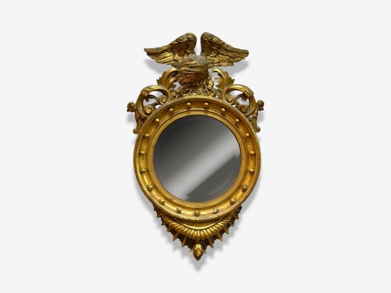 Federal Style, Giltwood, Convex Mirror, Regency Wall Mirrors, England, 19th C. - 2