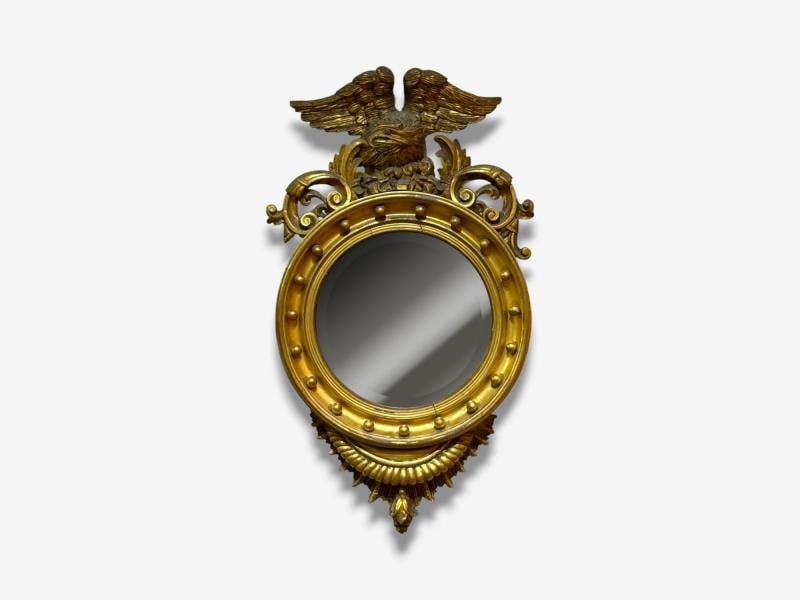 Federal Style, Giltwood, Convex Mirror, Regency Wall Mirrors, England, 19th C. - 4