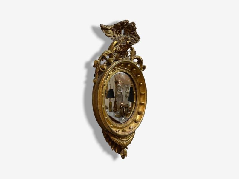 Federal Style, Giltwood, Convex Mirror, Regency Wall Mirrors, England, 19th C. - 5